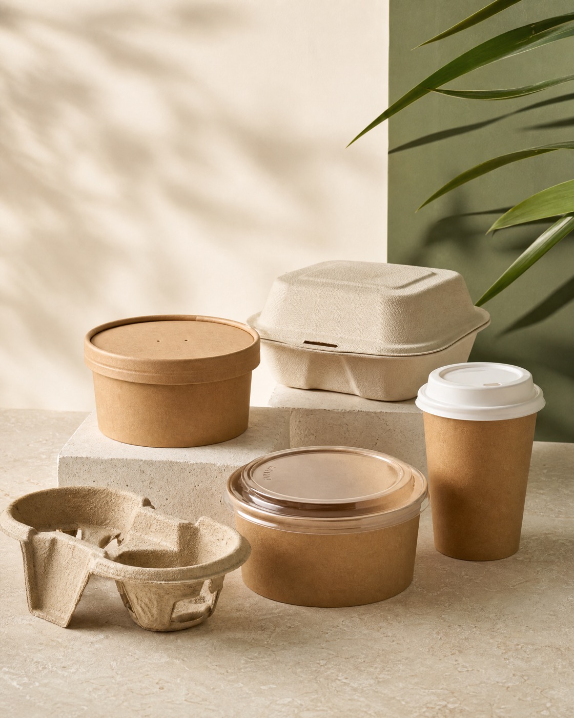 Range of unbranded custom food-service packaging product families